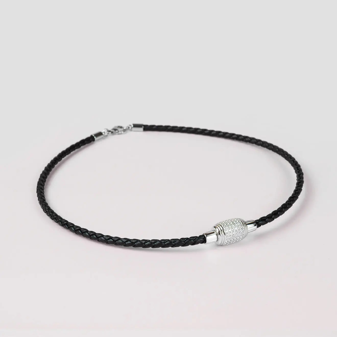 Collier en cuir avec perle - Collier interchangeable