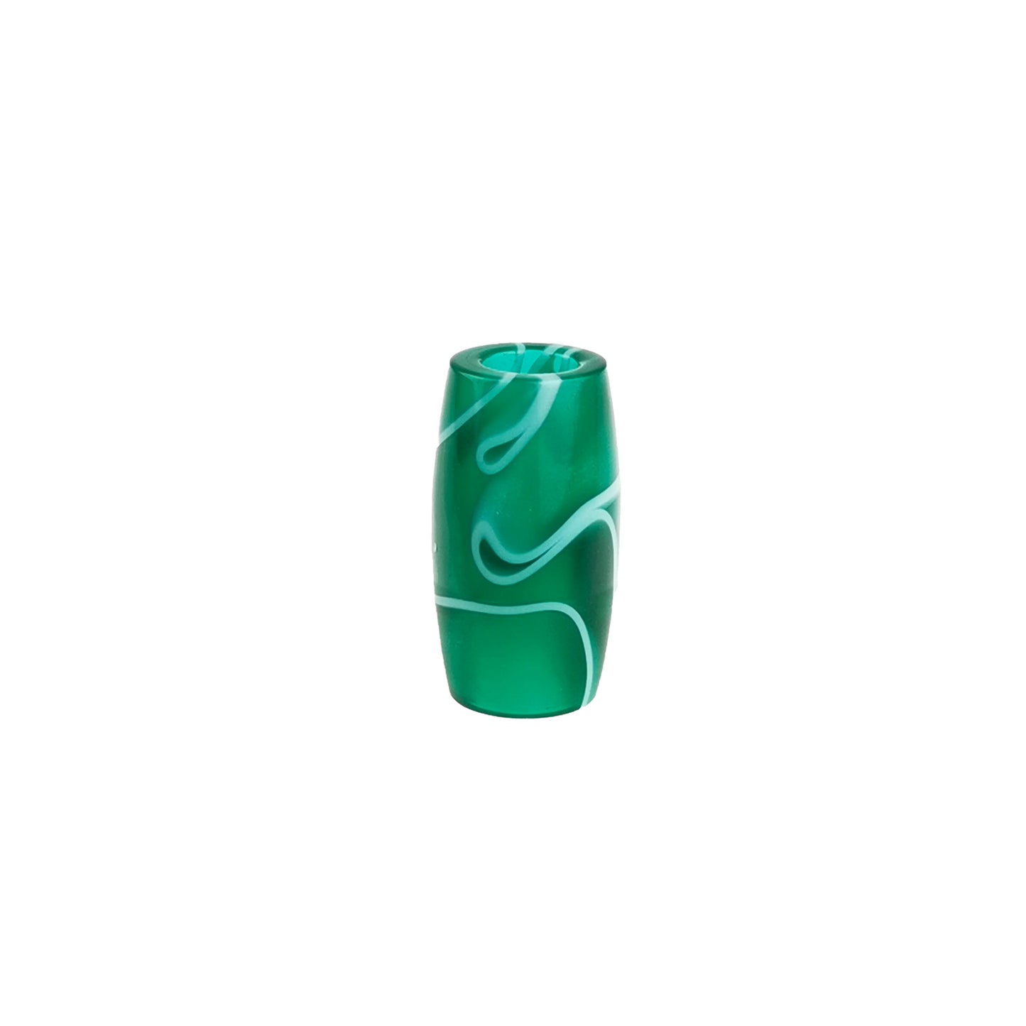 Perles Acryliques Vert/Ligne Blanche