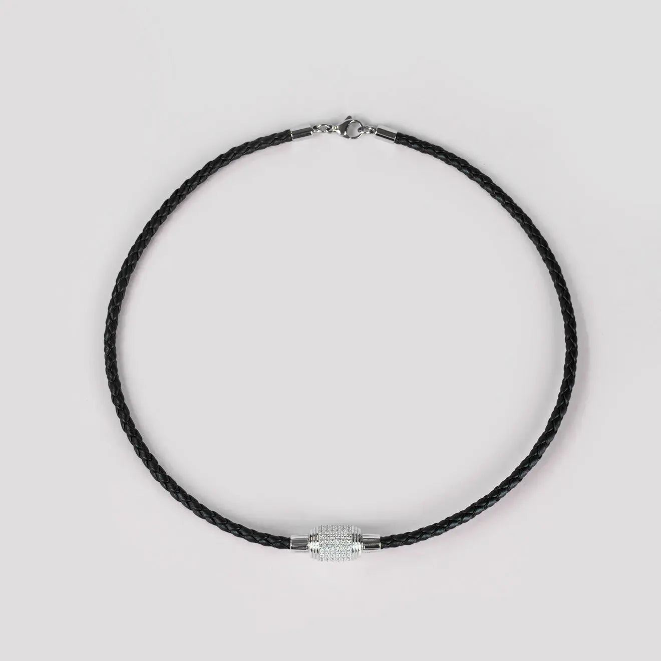 Collier en cuir avec perle - Collier interchangeable
