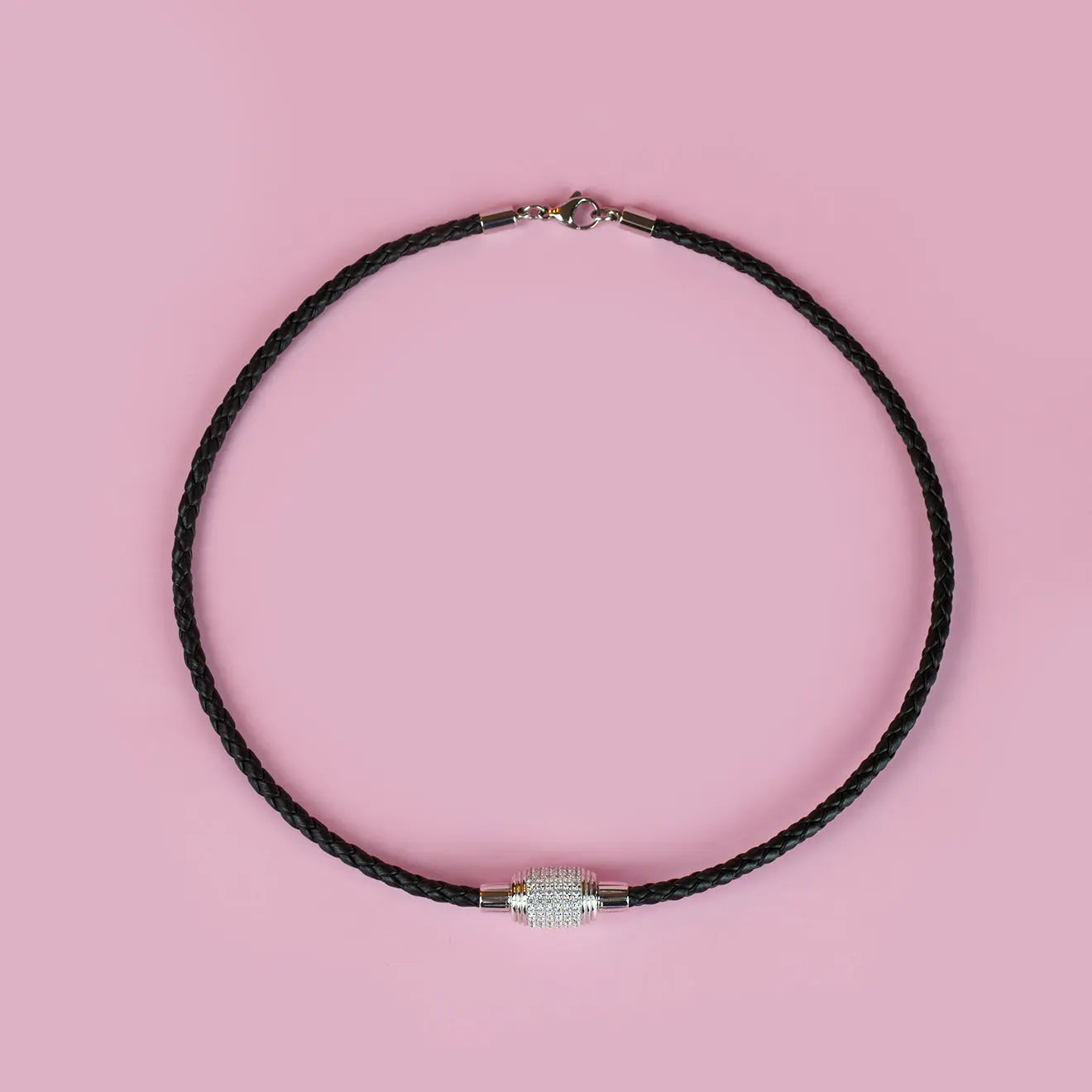 Collier en cuir avec perle - Collier interchangeable