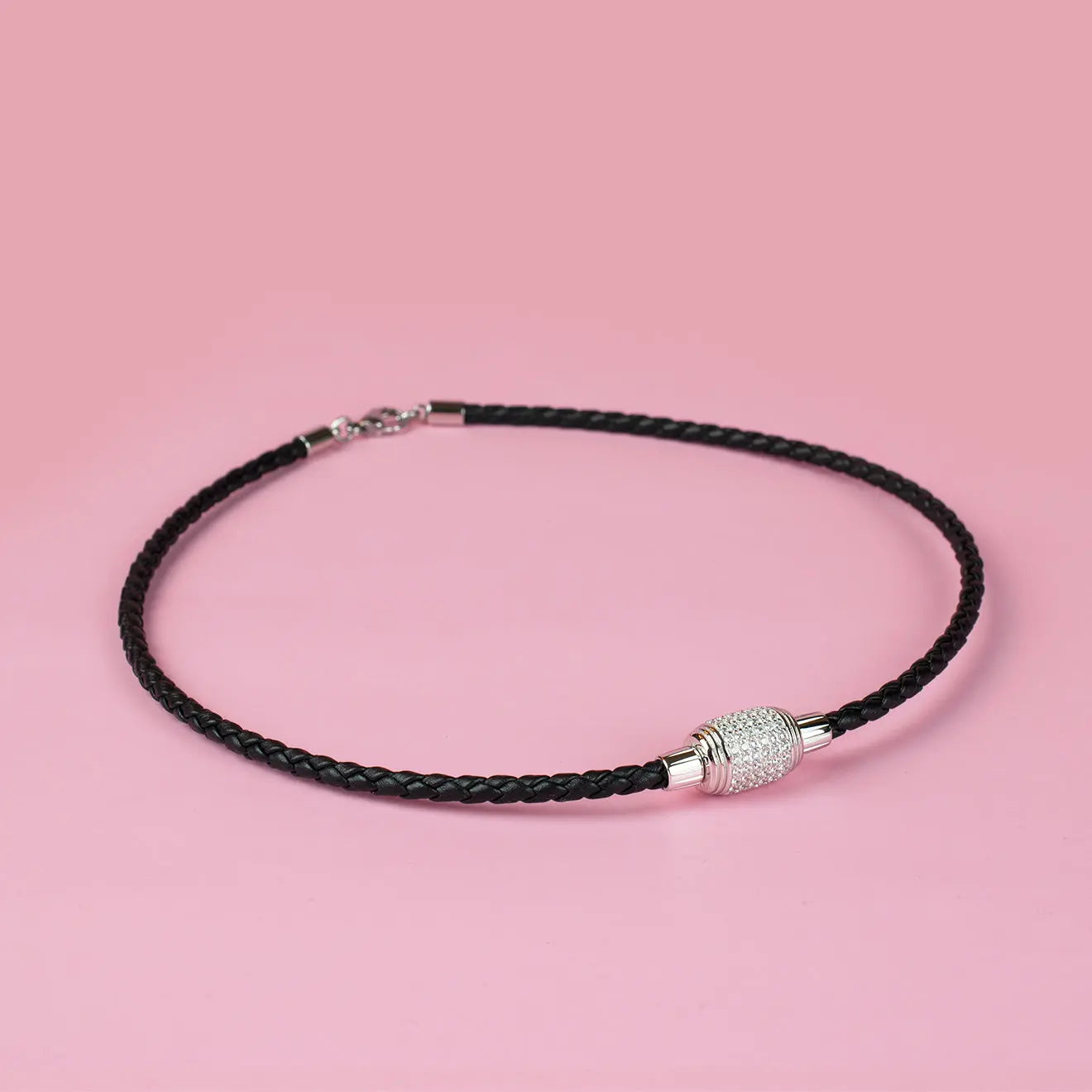 Collier en cuir avec perle - Collier interchangeable