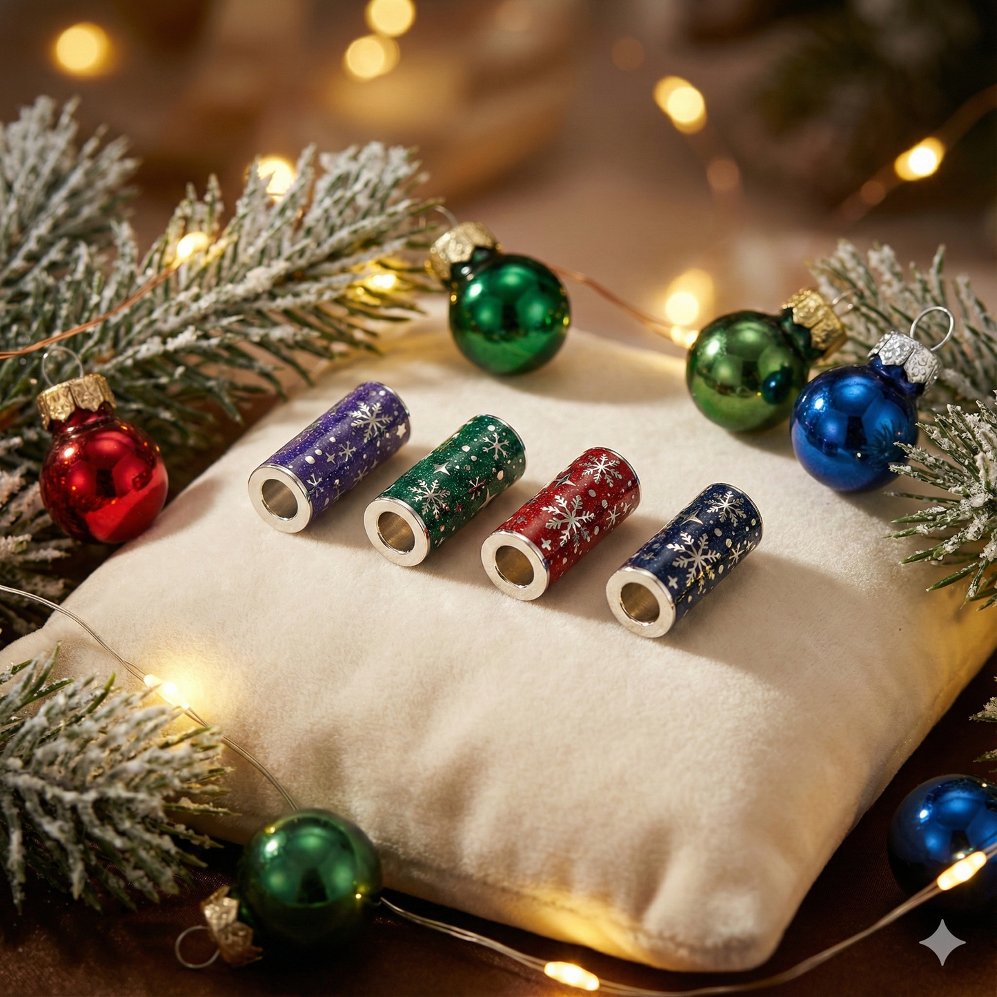 Perles Légende d’Hiver - argent émaillé & éclats scintillants ❄️✨